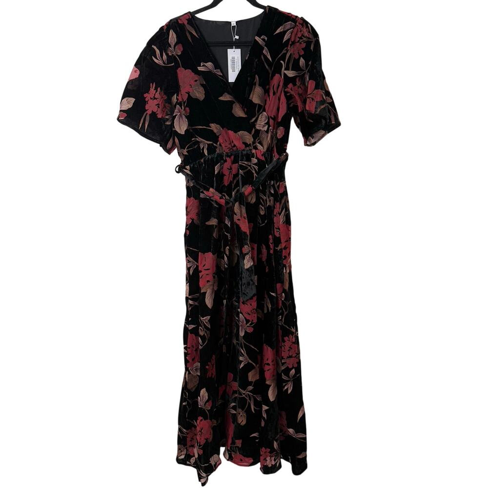 Baltic Born Black and Red Floral Maxi Dress